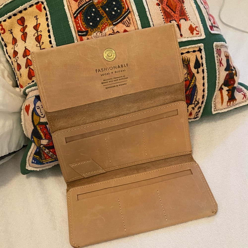 ABLE beige leather Debre wallet